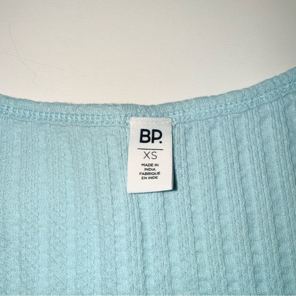 BP Light Blue Ribbed Crop Top - Picture 3 of 4